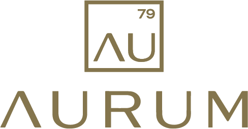El logo de aurum es un cuadrado con el número 79.