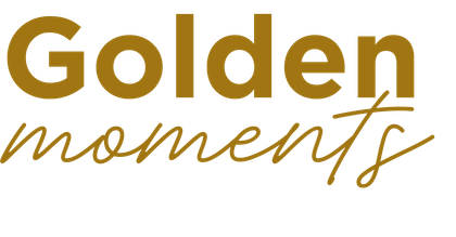 El logo de comodidad es dorado panamá es dorado y blanco.