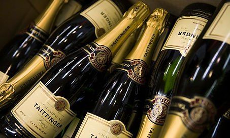 Bottiglie di champagne della cantina Taittinger