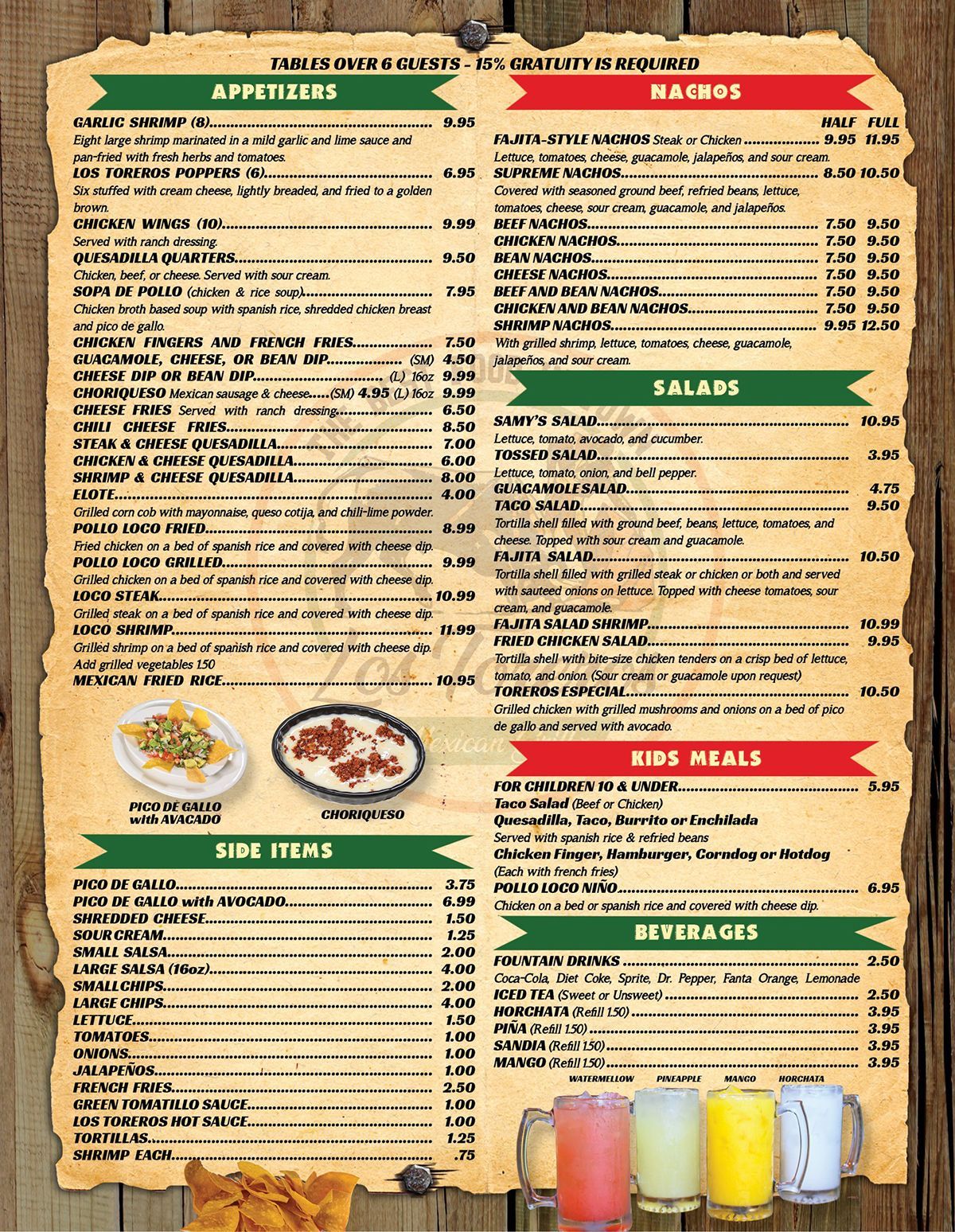 Los Toreros Mexican Grill Prattville, AL - Menu - Page 2