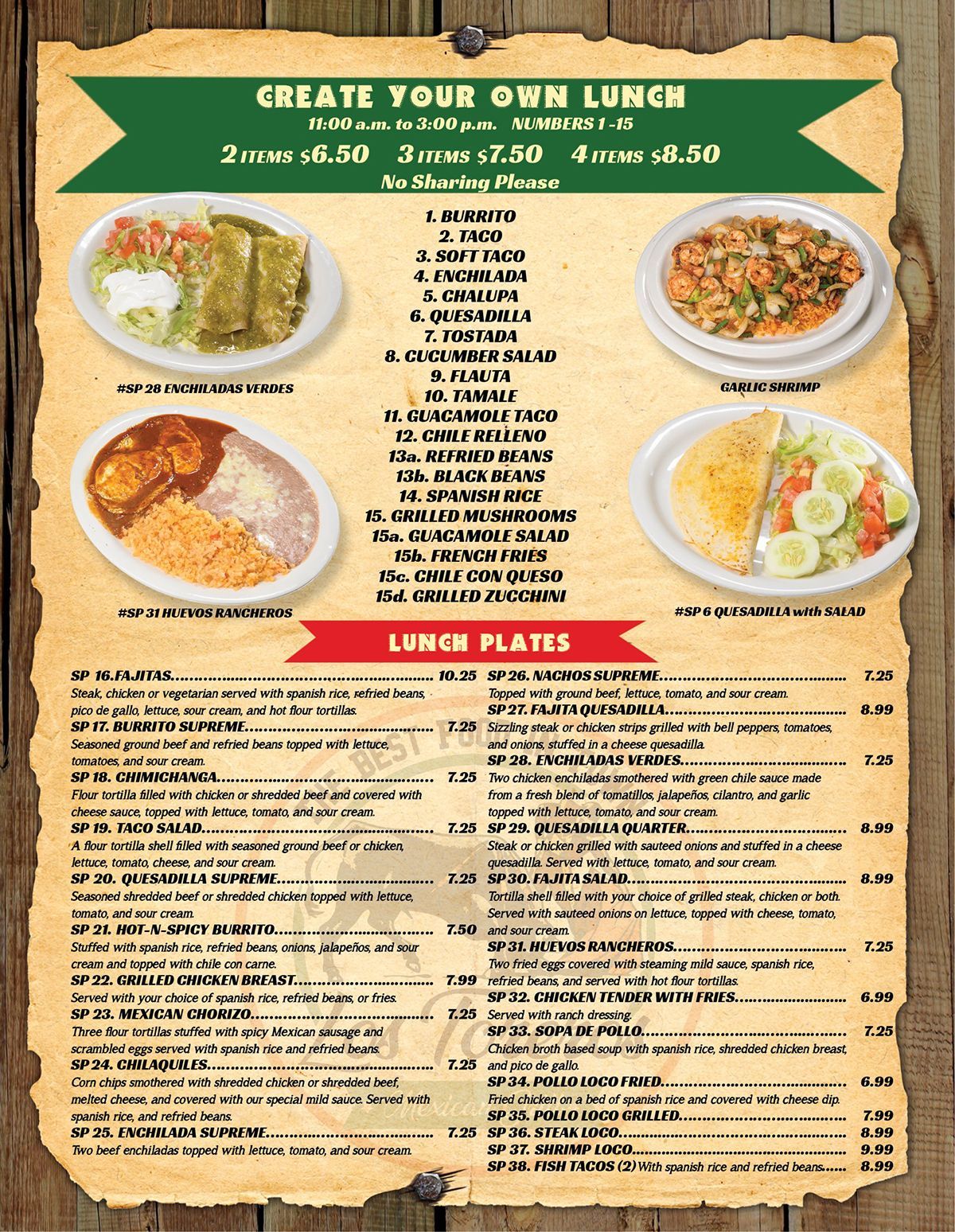 Los Toreros Mexican Grill Prattville, AL - Menu - Page 7