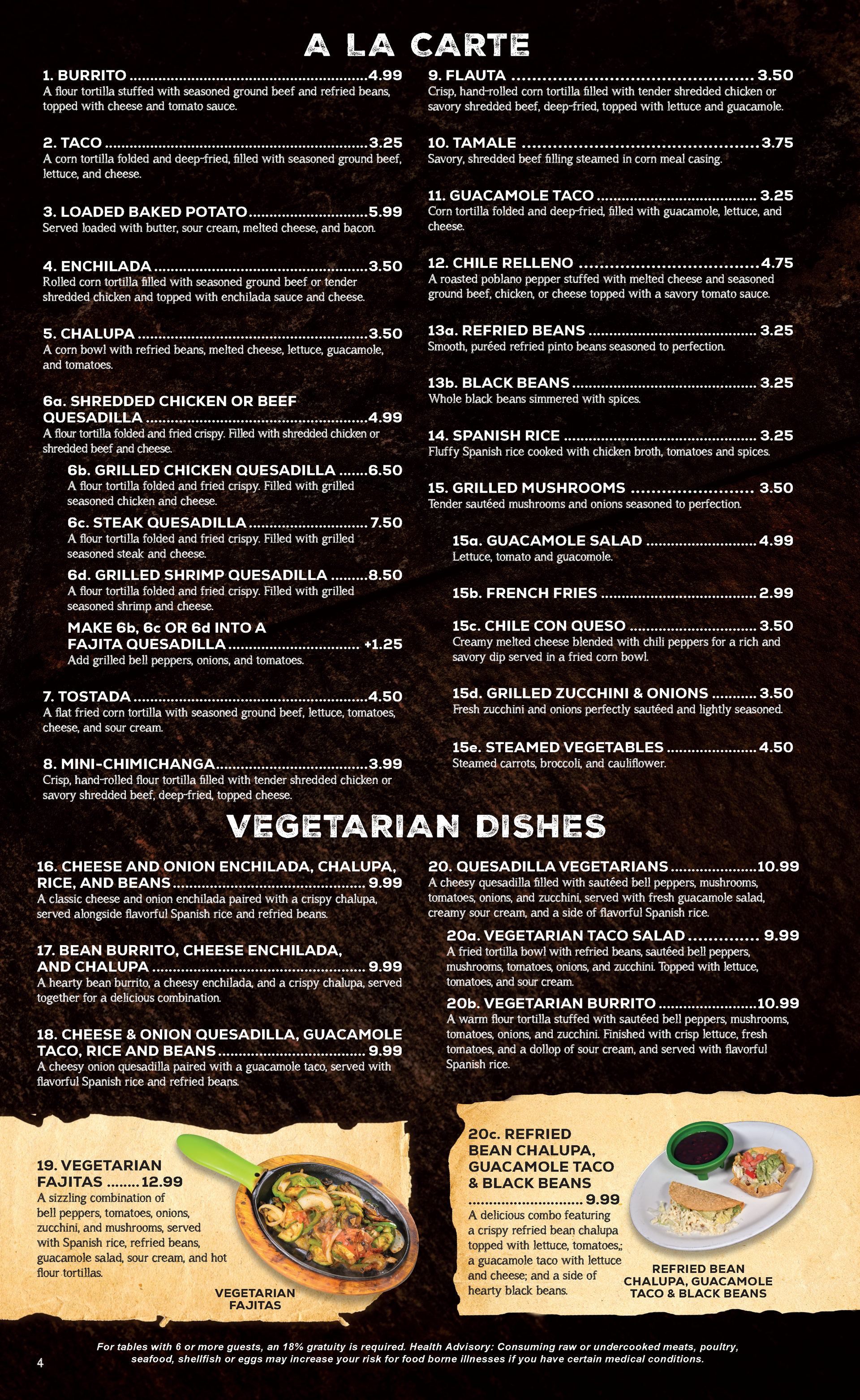 Los Toreros Mexican Grill Prattville, AL - Menu - Page 4