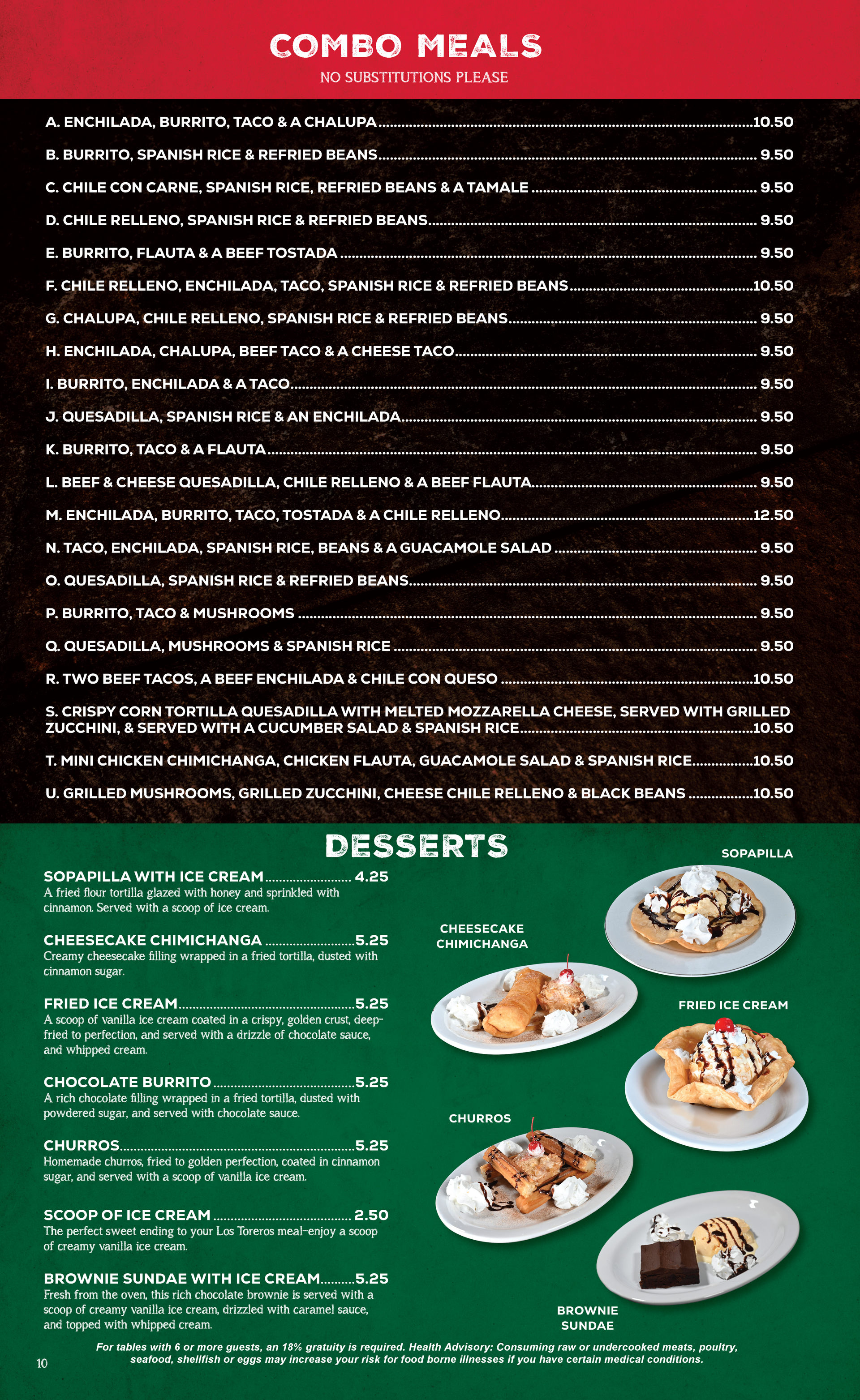 Los Toreros Mexican Grill Prattville, AL - Menu - Page 10