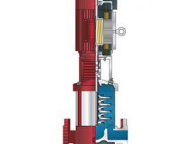 A diagram of a water pump showing the inside of it.