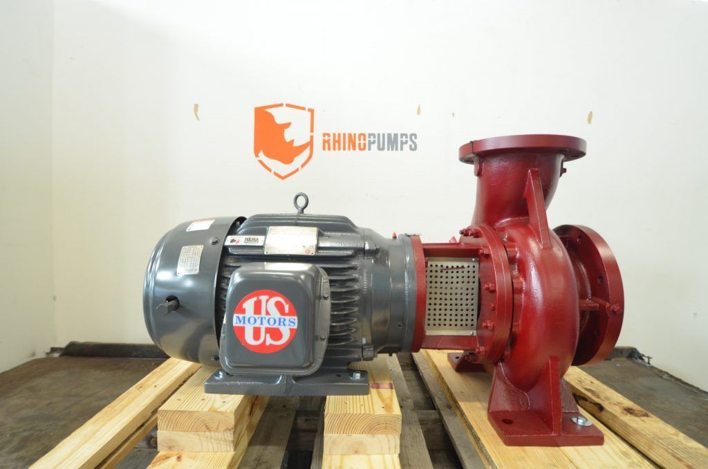 A rhino pump is sitting on a wooden pallet