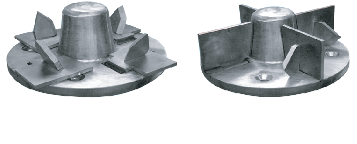 Two pieces of metal are sitting next to each other on a white surface.