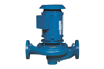 A blue water pump with a motor attached to it