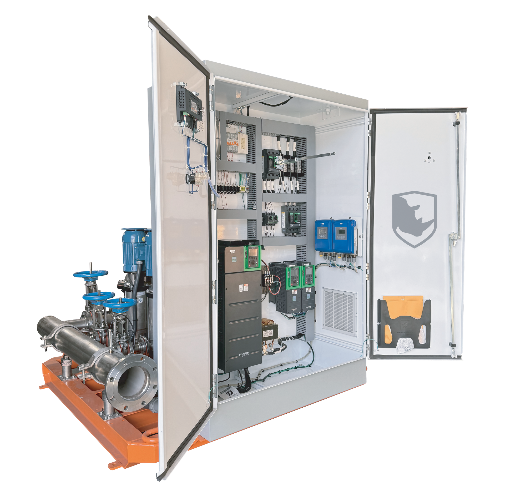 A black and white photo of a water pump on a white background