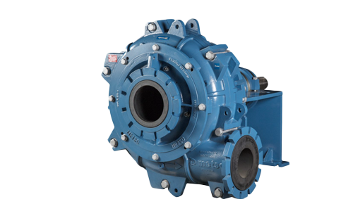 A close up of a blue pump on a white background.