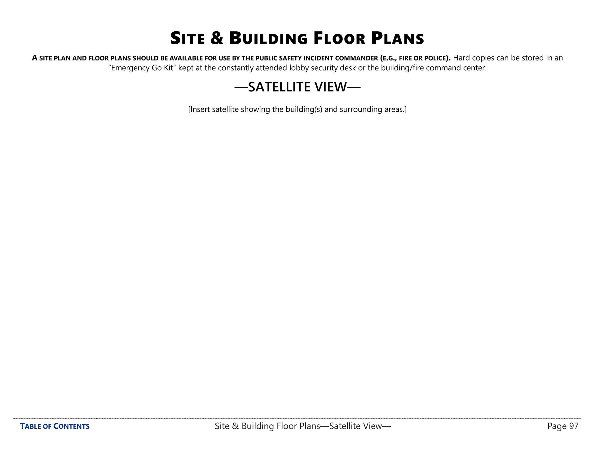 Page for inserting satellite images into an emergency operations plan