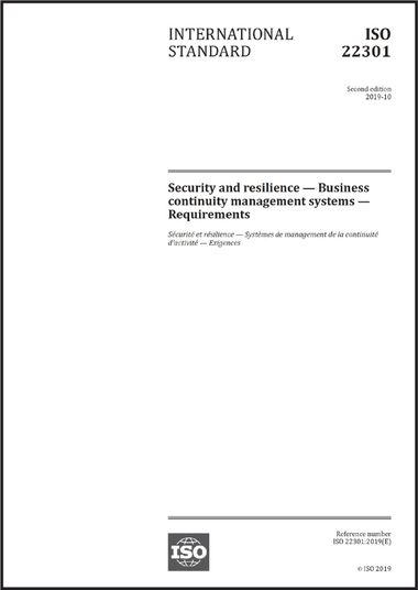 ISO 22301 - Business continuity management systems - Requirements