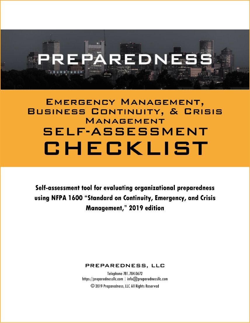 NFPA 1600 program self-assessment checklist, Preparedness, LLC