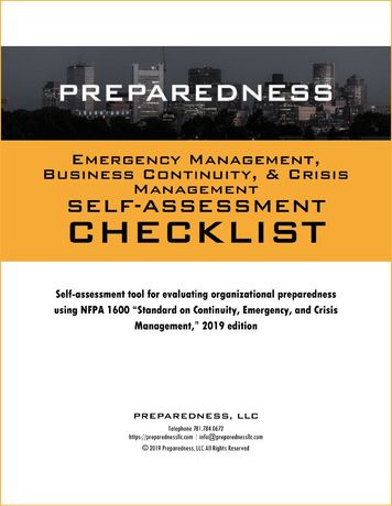 NFPA 1600 program self-assessment checklist, Preparedness, LLC