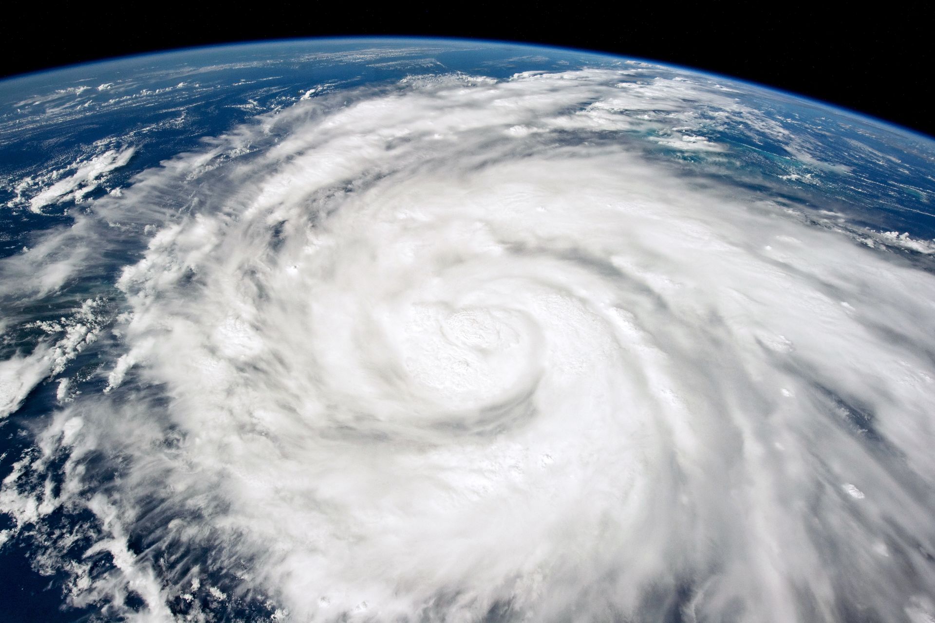 NASA photograph of a hurricane on earth