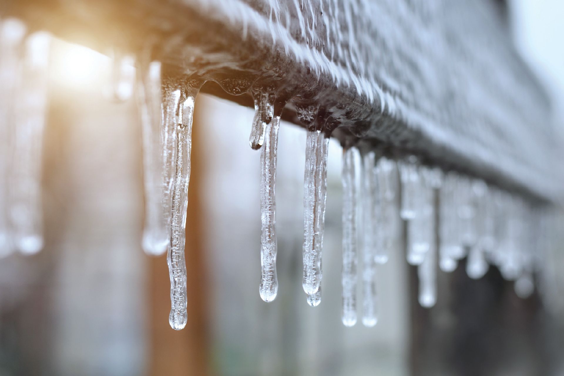 Icicles on a steel beam