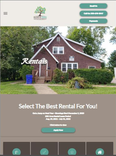 Buckeye Parks Management  Pay  rent online with website redesign.