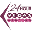 Logo for 24 Hour Vegas Wedding with a purple retro-style design and text.