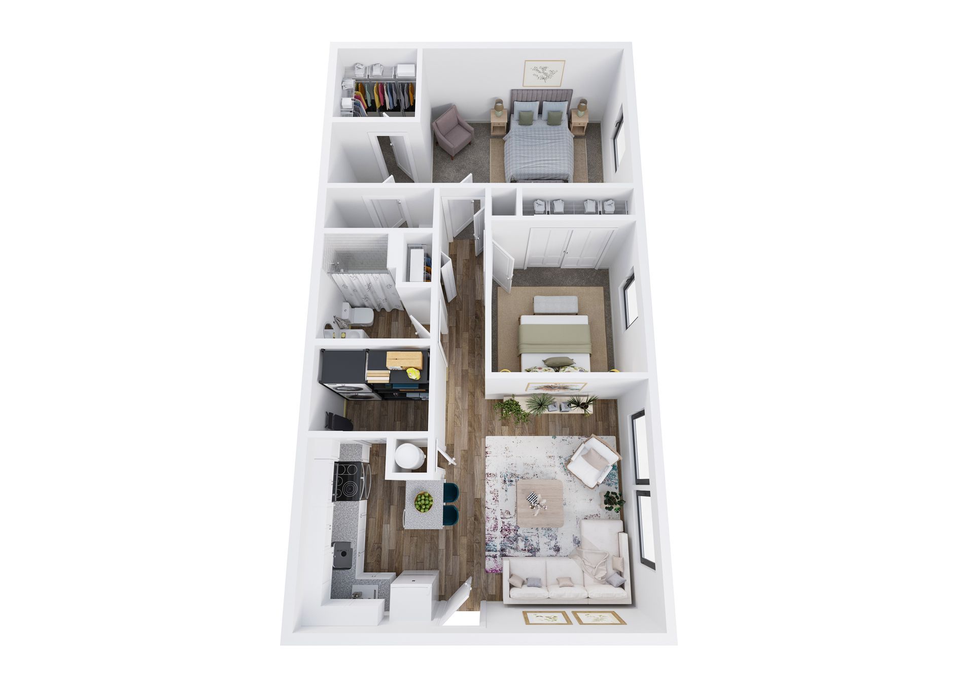 2 BED, 1.5 BATH Floor Plan