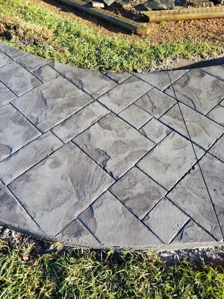 Walkway Stamped Concrete Installation - Glade Hill, VA - Creative Curbs Inc