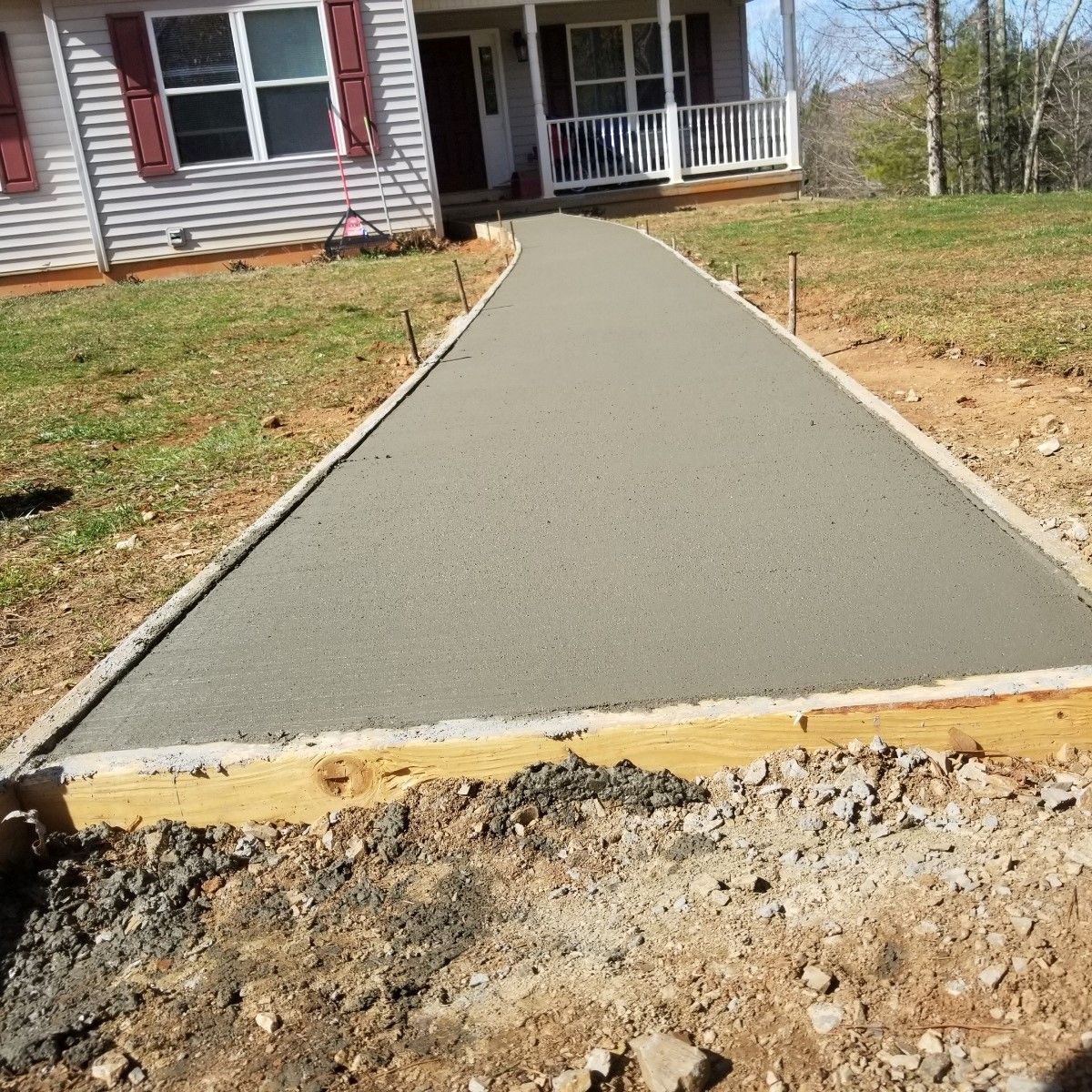 Broom Finished Walkway  - Glade Hill, VA - Creative Curbs Inc