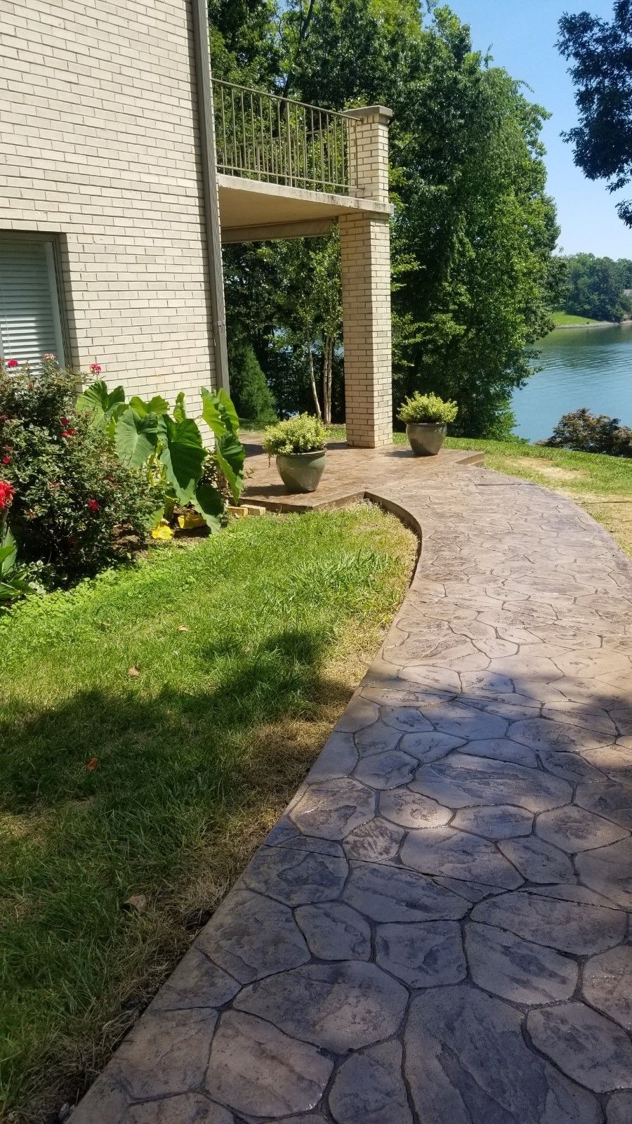 Decorative Stamped Concrete Garden - Glade Hill, VA - Creative Curbs Inc