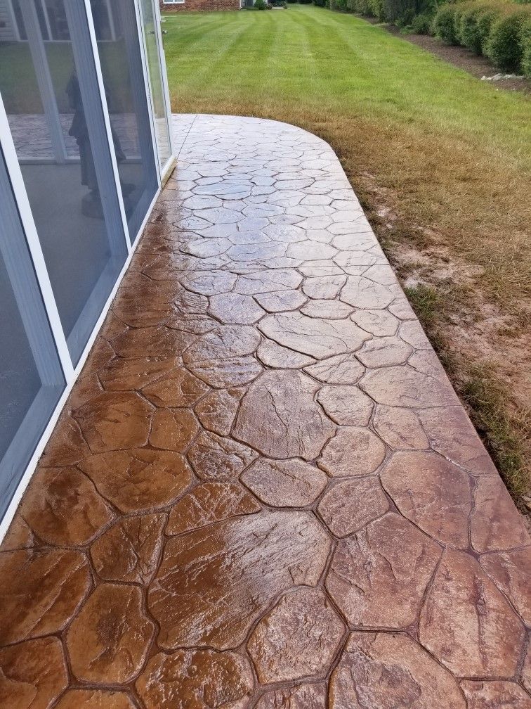 Stamped Concrete Project - Glade Hill, VA - Creative Curbs Inc