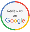 A circle with the words `` review us on google '' on it.