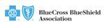 A blue cross blue shield association logo with a cross and shield on a white background.