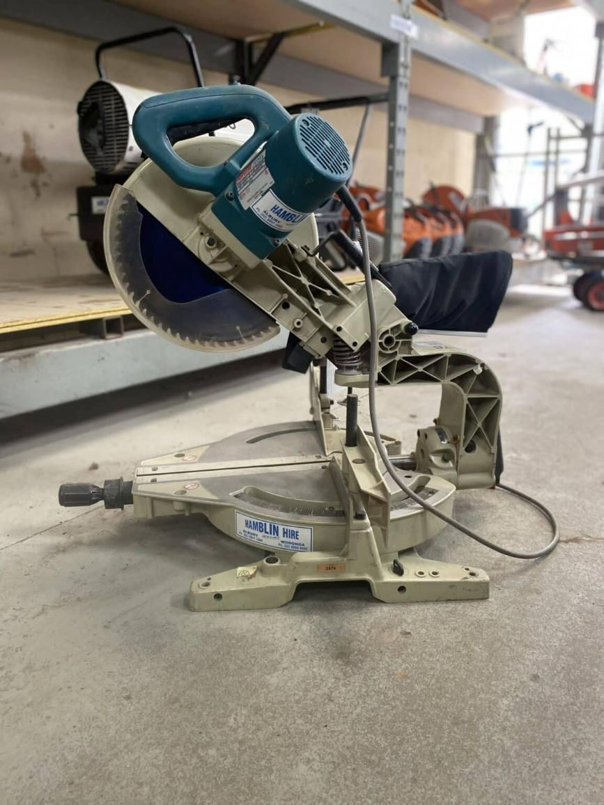 A Circular Saw is Sitting on the Floor in a Warehouse — Hamblin Hire in Albury, NSW
