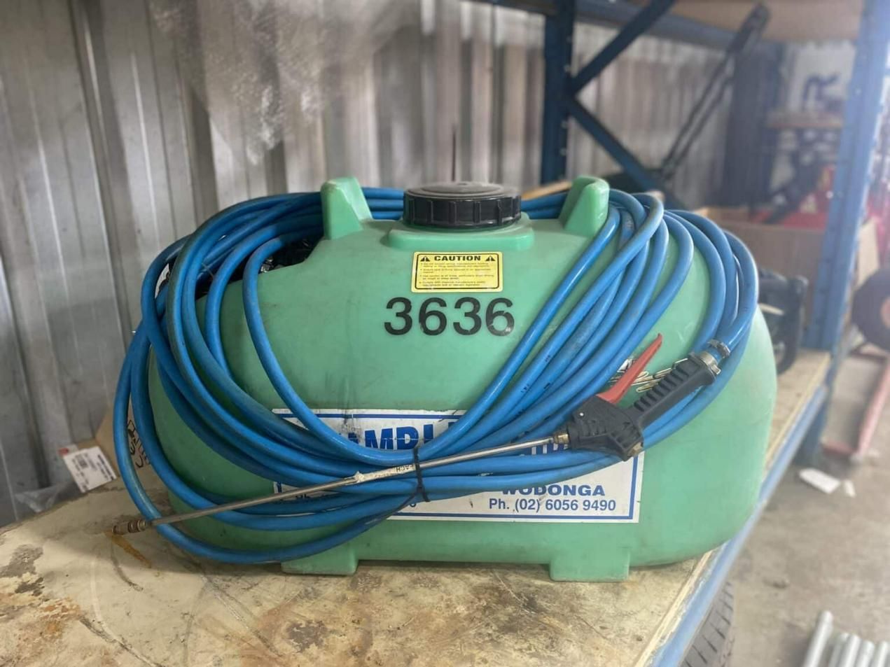 A Green Tank With the Number 3636 on It — Hamblin Hire in Albury, NSW