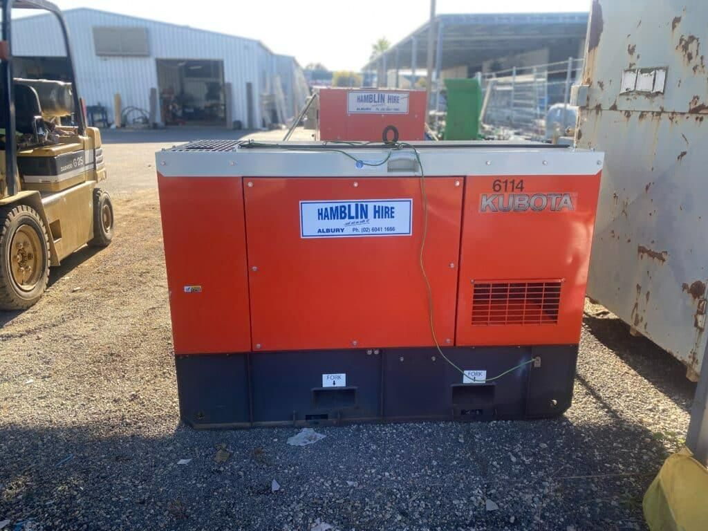 An Orange and Black Machine With a Blue Label That Says Welln Fix — Hamblin Hire in Albury, NSW