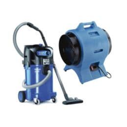 A Vacuum Cleaner and a Fan Are Sitting Next to Each Other on a White Background — Hamblin Hire in Albury, NSW