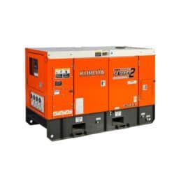 A Large Orange and Black Generator is Sitting on Top of a White Surface — Hamblin Hire in Albury, NSW