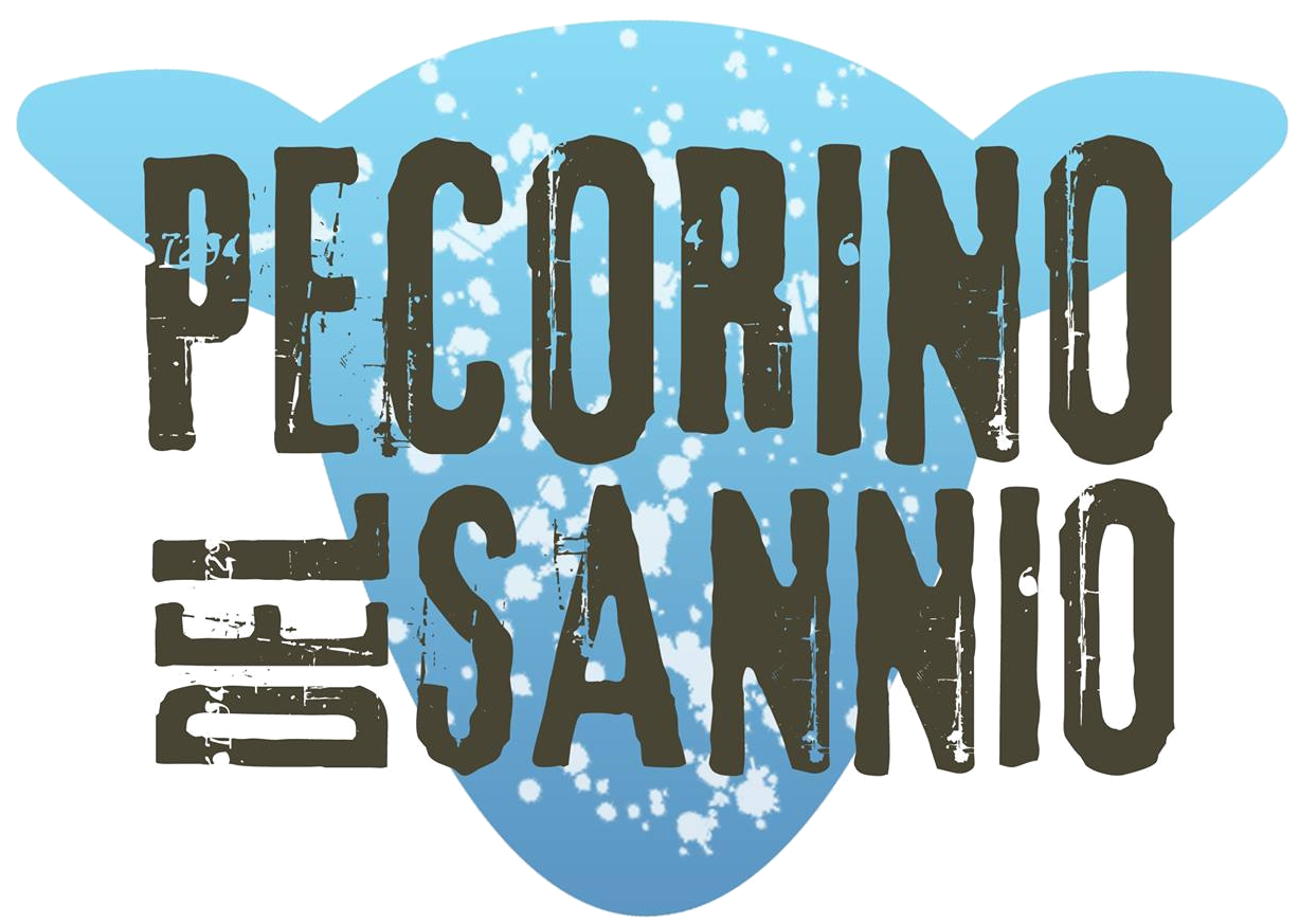 un logo per il pecorino del sannio con sfondo blu