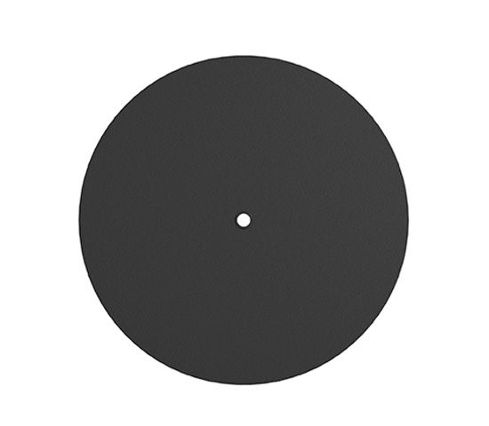 A black circle with a hole in the middle on a white background.
