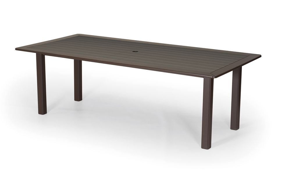 A brown table with a hole in the middle on a white background