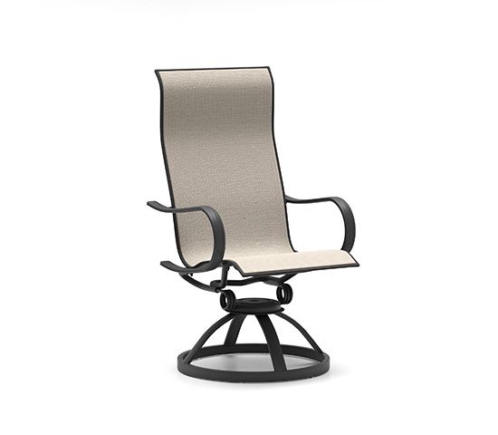 A chair with a white seat and a black frame on a white background