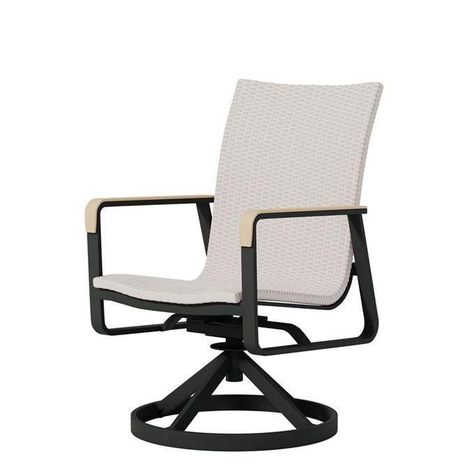 A white chair with a black frame on a white background