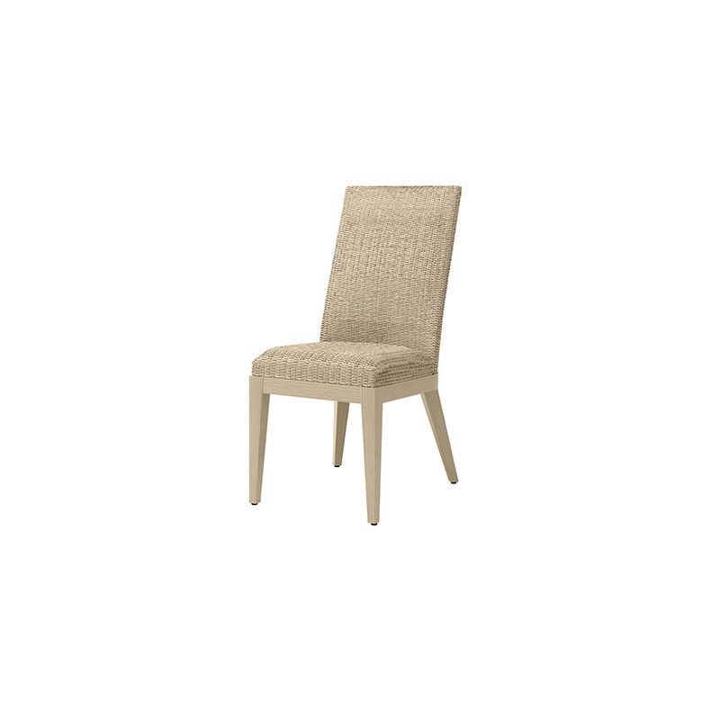 A chair with a patterned seat and back on a white background.