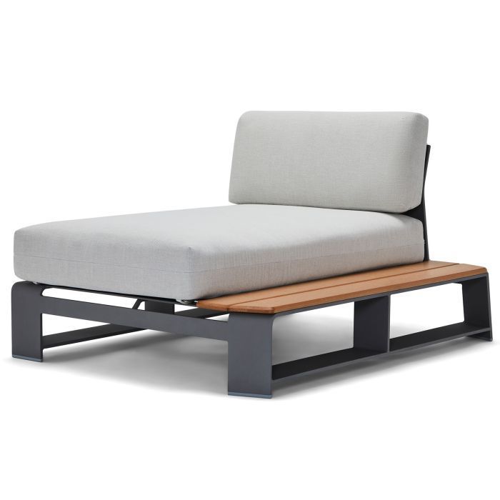 A chair with a wooden bench underneath it