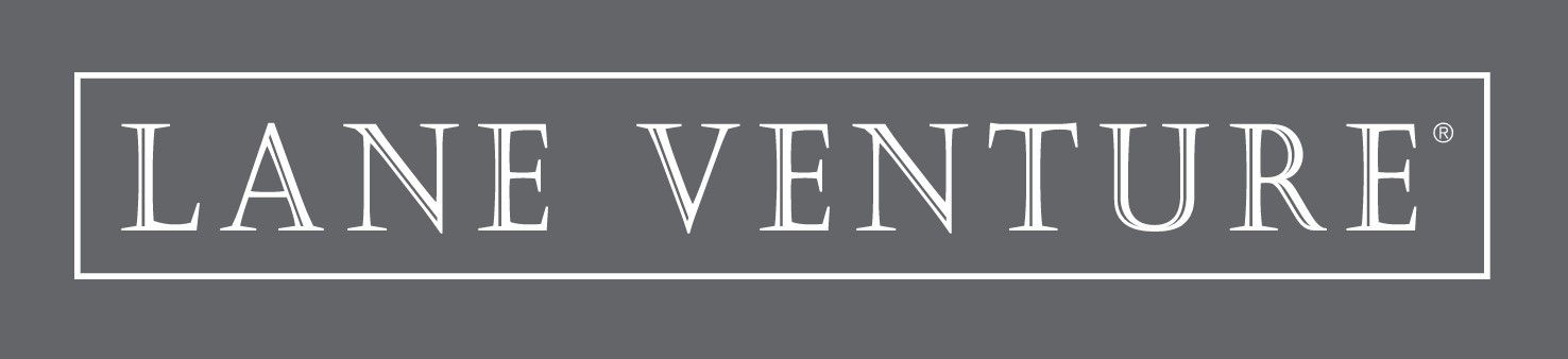 The lane venture logo is white on a gray background.