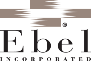 The logo for ebel incorporated has a cross on it