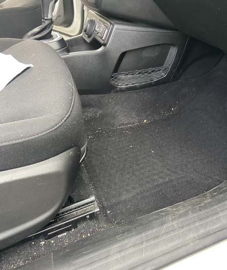 dirty grey car seat
