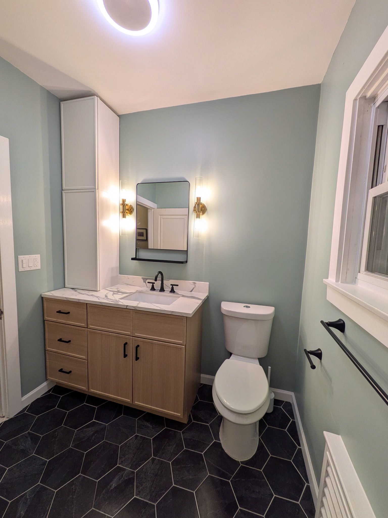 Half bathroom remodel in Providence RI - Ocean State Tile and Remodeling