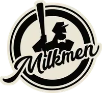 Logo of a baseball team called the Milkmen.