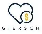 Logo with heart and coin symbol, 