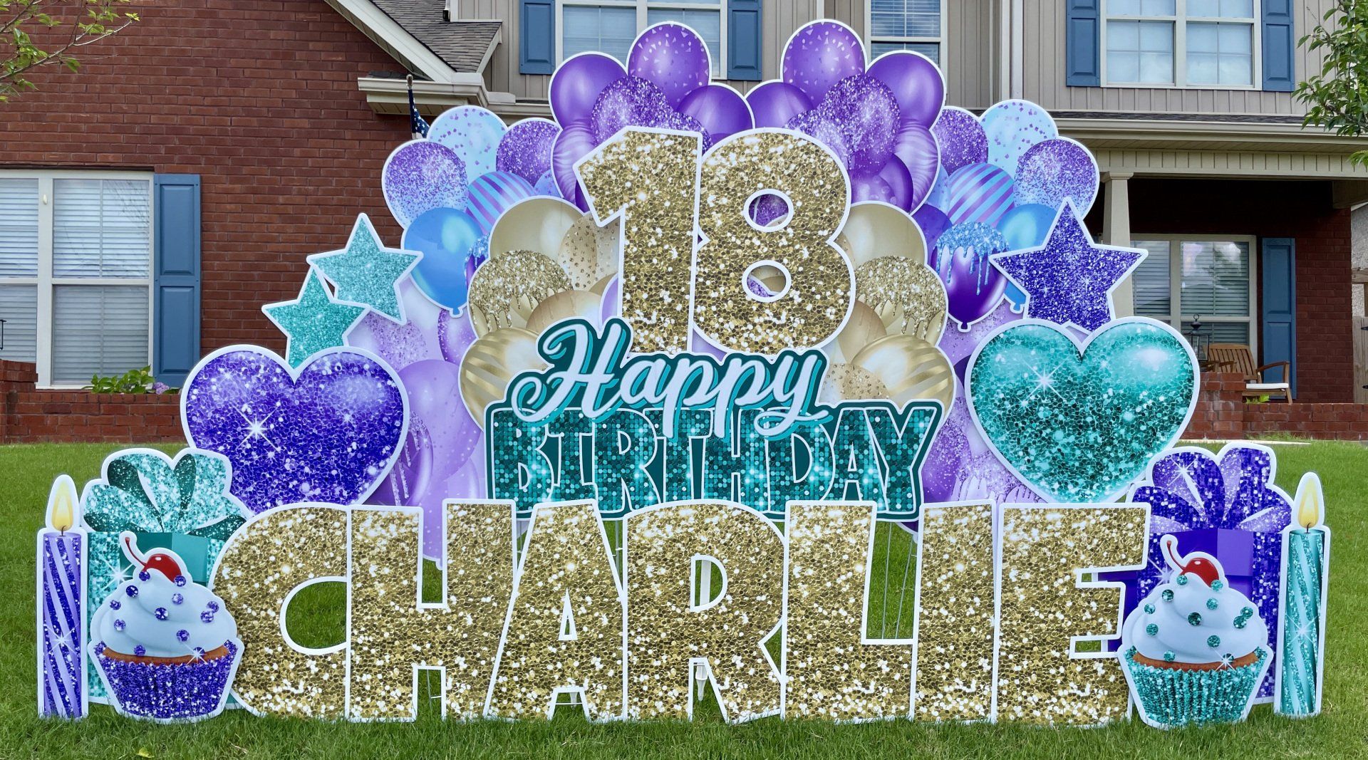 GrassyGram Classic Yard Card Happy Birthday Charlie