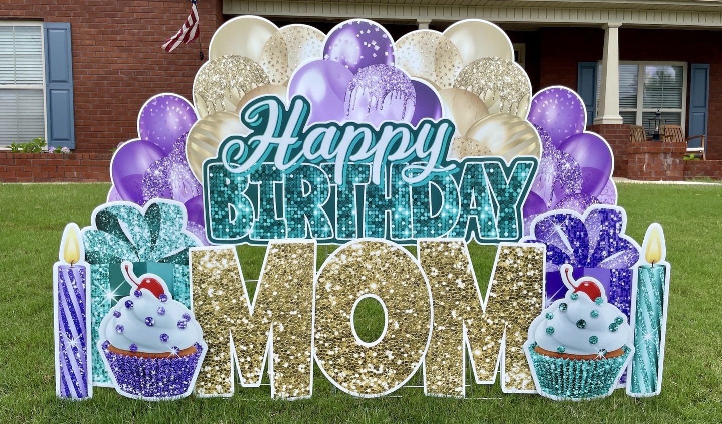 GrassyGram Mini Yard Card Happy Birthday MOM