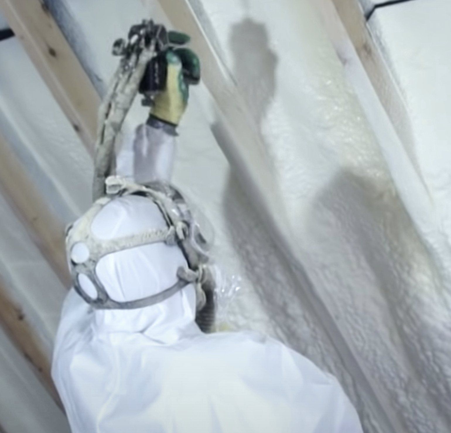 Attic spray foam insulation installation