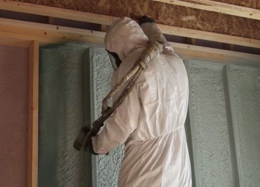 Commercial spray foam insulation installation